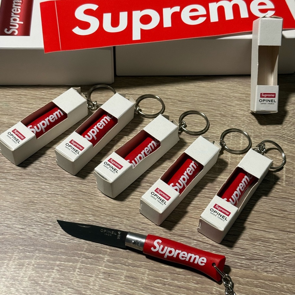 Supreme Opinel No. 4 Knife Keychain Red